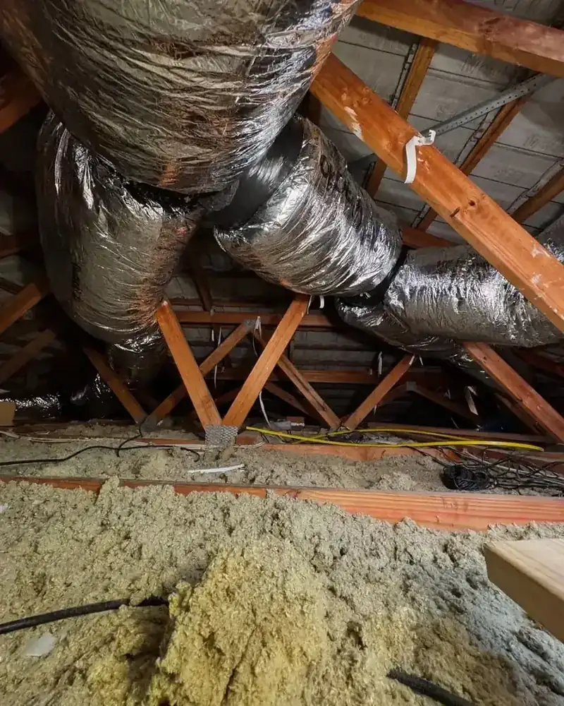 Ducted aircon installation in a Melbourne home ceiling void