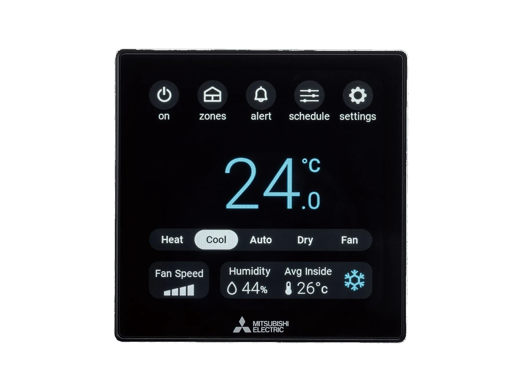 Mitsubishi Electric PAR-ZC01M-E zone controller, white glass touch screen with occupancy sensor