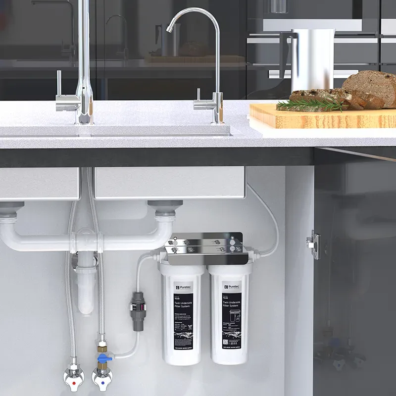 Puretec twin undersink filter system with a dedicated filtered tap
